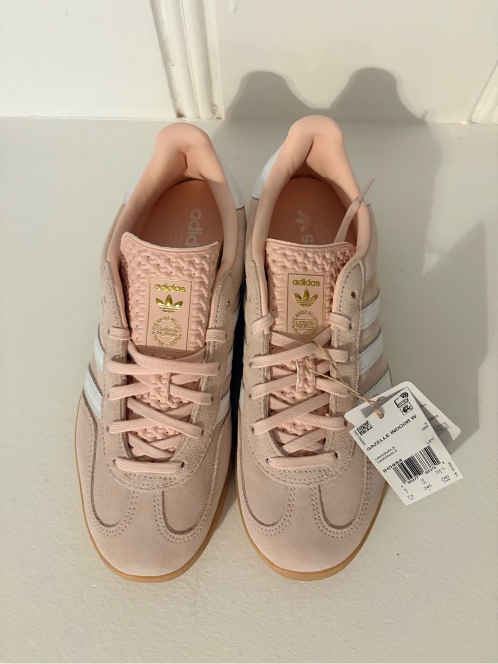 adidas Gazelle Indoor W Soft Pink and White Sneakers